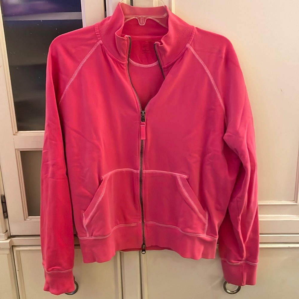 Woman’s Soft Jersey  Pink Zippered Gap XL Stretch Jacket/top